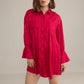 The Elowen Belle Woven Dress in Wine Pink