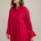 The Elowen Belle Woven Dress in Wine Pink