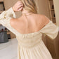 Daisywood Ruffle Smocking Dress in Oatmeal