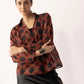 Astro Prairie Printed Top in Burnt Orange