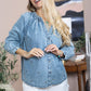 Stitched in Stardust Top in Washed Blue