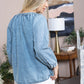 Stitched in Stardust Top in Washed Blue