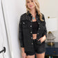 Pearl Dust Jacket in black Washed