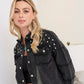 Pearl Dust Jacket in black Washed