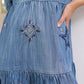 Prairie Hymn Embroidered Dress in Dusty Blue