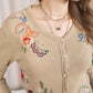 Birdsong Bloom Embroidered Top in Almond color