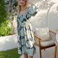 Wildmint Ruffle Smocking Dress in  Beige & Light Cream