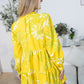 Wild Sienna Ruffle Dress in Yellow Floral print