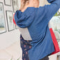 The Americana Patchwork Hoodie in Cherry Denim