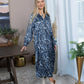 Palm Theory With Animal Print Maxi Dress in Twilight Navy