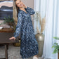 Palm Theory With Animal Print Maxi Dress in Twilight Navy