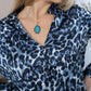 Palm Theory With Animal Print Maxi Dress in Twilight Navy