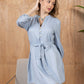 Raven March Shirt Dress in Light Grey