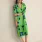 Abstract Eden Long Dress in Neon Ink