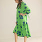 Abstract Eden Long Dress in Neon Ink