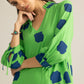 Abstract Eden Long Dress in Neon Ink