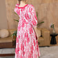 The Herbarium Long Dress in Ivory Pink