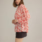 Cherry Fleur Ruffle Top in Crimson Pink