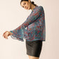 Rosette Reverie Top in Blue