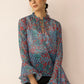 Rosette Reverie Top in Blue