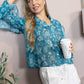 Bloom Reverie Ruffle Top in Blue