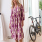 Palm Theory Maxi Dress in Plum & Cream