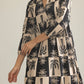 Palm Theory Maxi Dress in Navy Blue & Cream