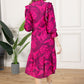 Spring Carnival Ruffle Dress in boysenberry color