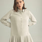 Blush Hour Pleated Mini Dress in Lunar Rock
