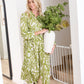 Grid & Grace Midi Dress in Olive Green