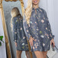 Wildflower Whisper Mini Dress in Dusk Grey