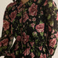Fleur de Dusk Dress in Black & Vine Pink