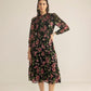 Fleur de Dusk Dress in Black & Vine Pink