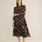 Fleur de Dusk Dress in Black & Vine Pink