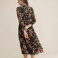 Fleur de Dusk Dress in Black & Vine Pink