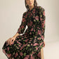 Fleur de Dusk Dress in Black & Vine Pink