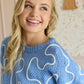 Twist of West Knitted Sweater in Blue