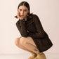 Grit & Glisten Leather Jacket in Shadow Brown