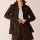Grit & Glisten Leather Jacket in Shadow Brown