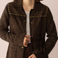 Grit & Glisten Leather Jacket in Shadow Brown