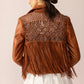 Boheme Braids Leather Jacket in Maple Brown