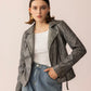 Shadow Storm Leather Jacket in Moon Grey