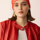 Fireline Femme Leather Jacket in Red Ember