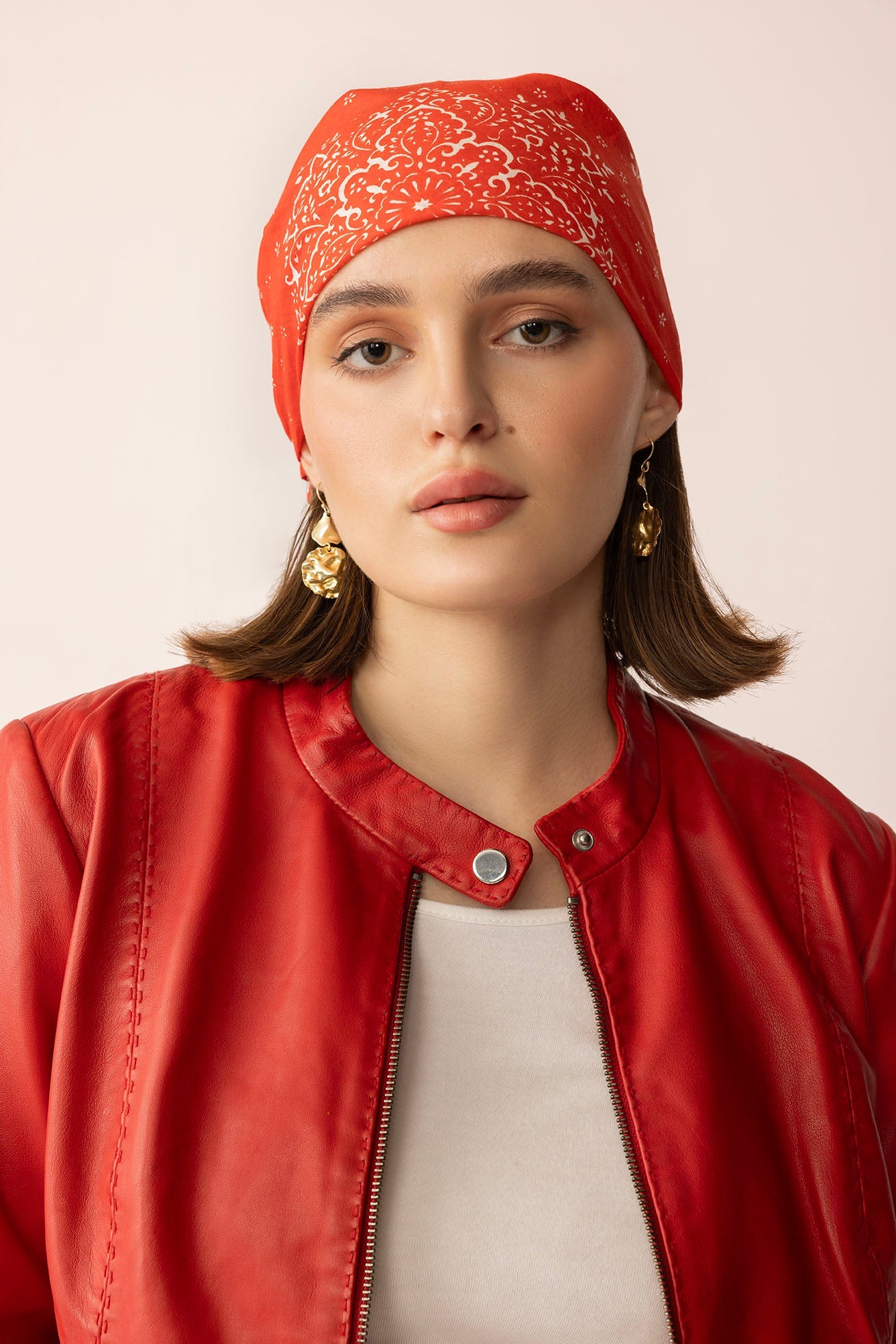 Fireline Femme Leather Jacket in Red Ember
