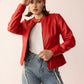 Fireline Femme Leather Jacket in Red Ember