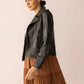 Punk Pulse Leather Jacket in Static Black
