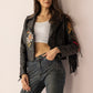 Thorn & Thunder Leather Jacket in Ink Bloom