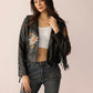 Thorn & Thunder Leather Jacket in Ink Bloom