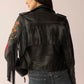 Thorn & Thunder Leather Jacket in Ink Bloom