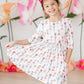 Ballerina Bows 3/4 Sleeve Pocket Twirl Dress